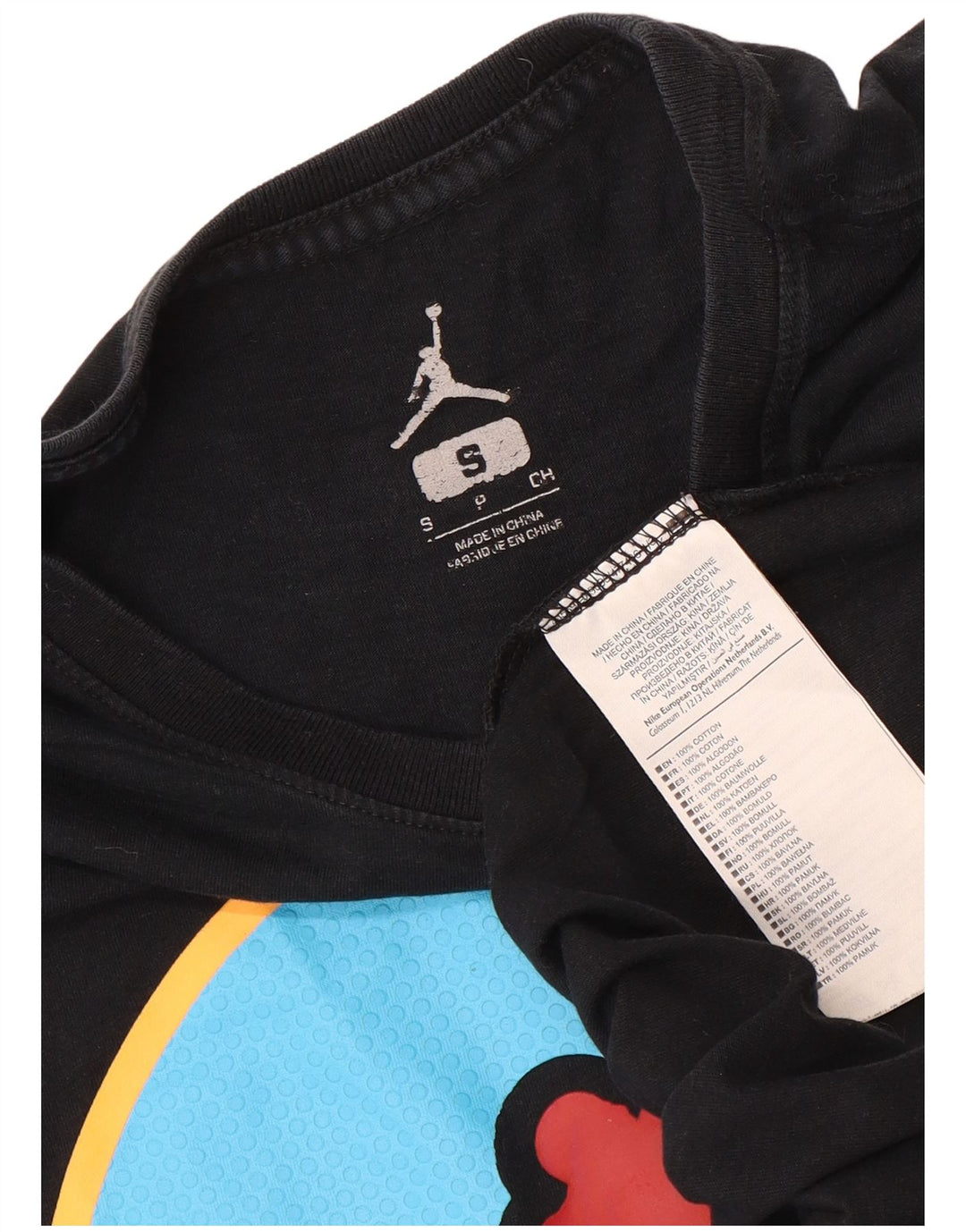T-shirt grafica da uomo Jordan Top piccola in cotone nero