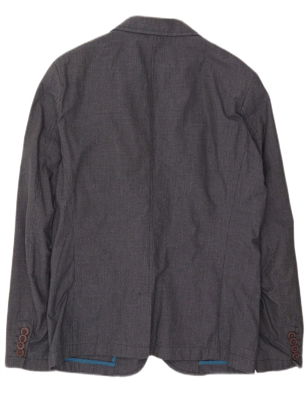 French Connection Giacca blazer da uomo a 2 bottoni UK 36 piccolo blu navy a quadri