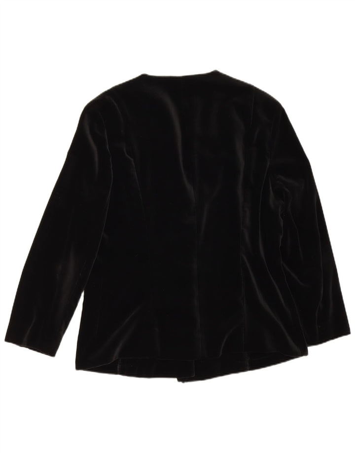 Giacca blazer vintage da donna con maniche a 3/4 e 5 bottoni UK 14 media nera