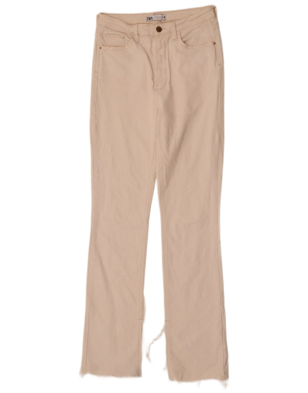 Jeans Bootcut da donna Zara EU 38 Small W28 L32 Bianco sporco