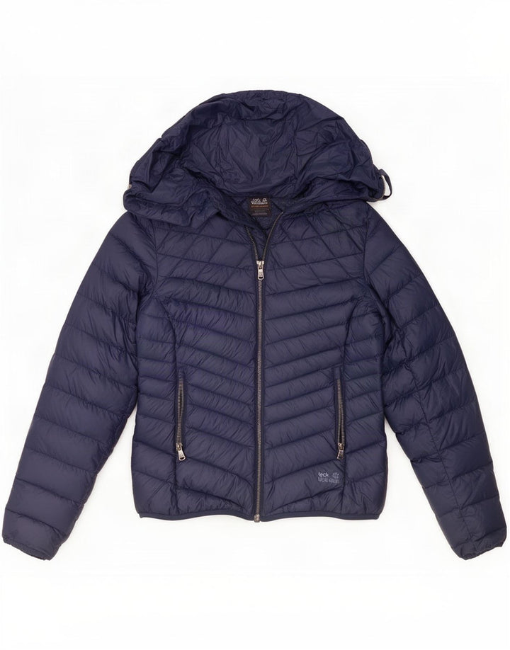 Giacca imbottita da donna Jack Wolfskin UK 8/10 piccola in nylon blu navy