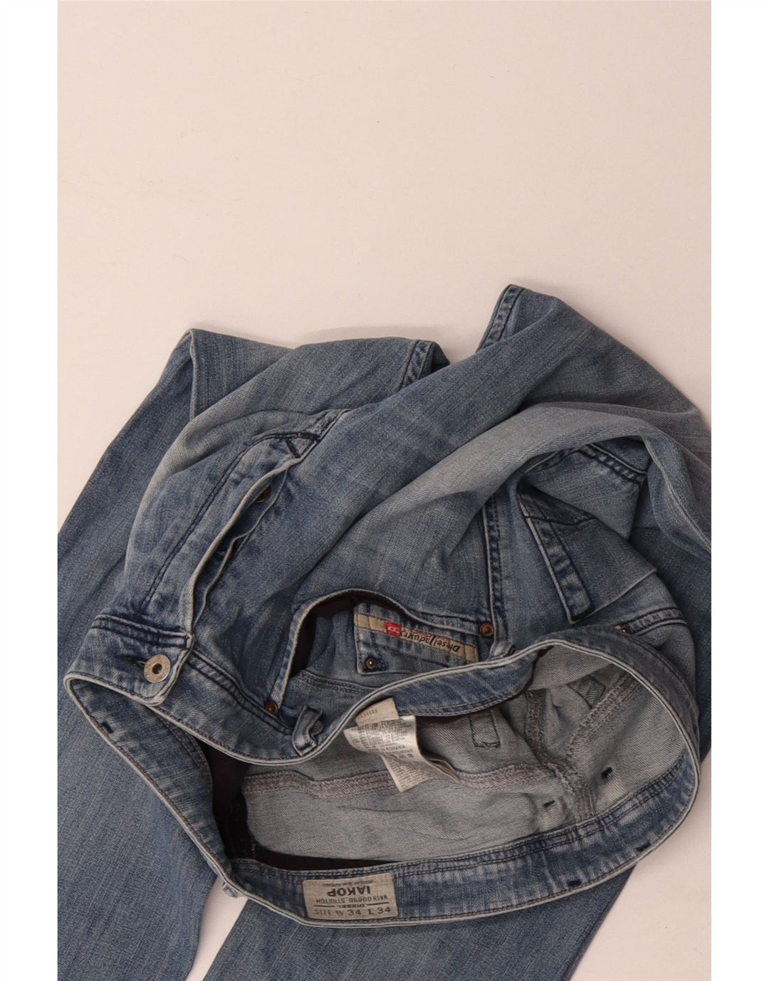 Jeans da uomo Diesel Iakop Regular Slim affusolati W34 L34 Cotone Blu