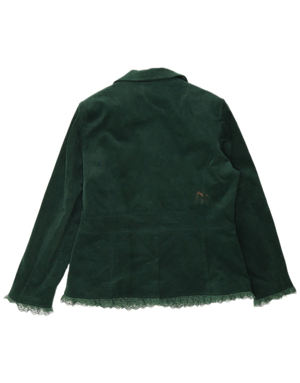 Giacca blazer in velluto a coste a 3 bottoni da donna Joe Browns UK 14 grande cotone verde