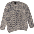 Maglione maglione da donna con scollo a V Massimo Dutti UK 10 piccolo blu screziato