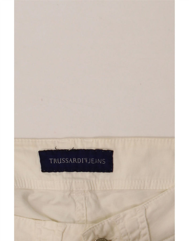 TRUSSARDI Womens Straight Casual Trousers W26 L28 White Vintage Trussardi and Second-Hand Trussardi from Messina Hembry 