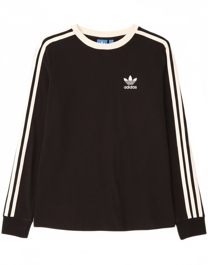 ADIDAS Womens Top Long Sleeve UK 8 Small  Black Cotton Vintage Adidas and Second-Hand Adidas from Messina Hembry 