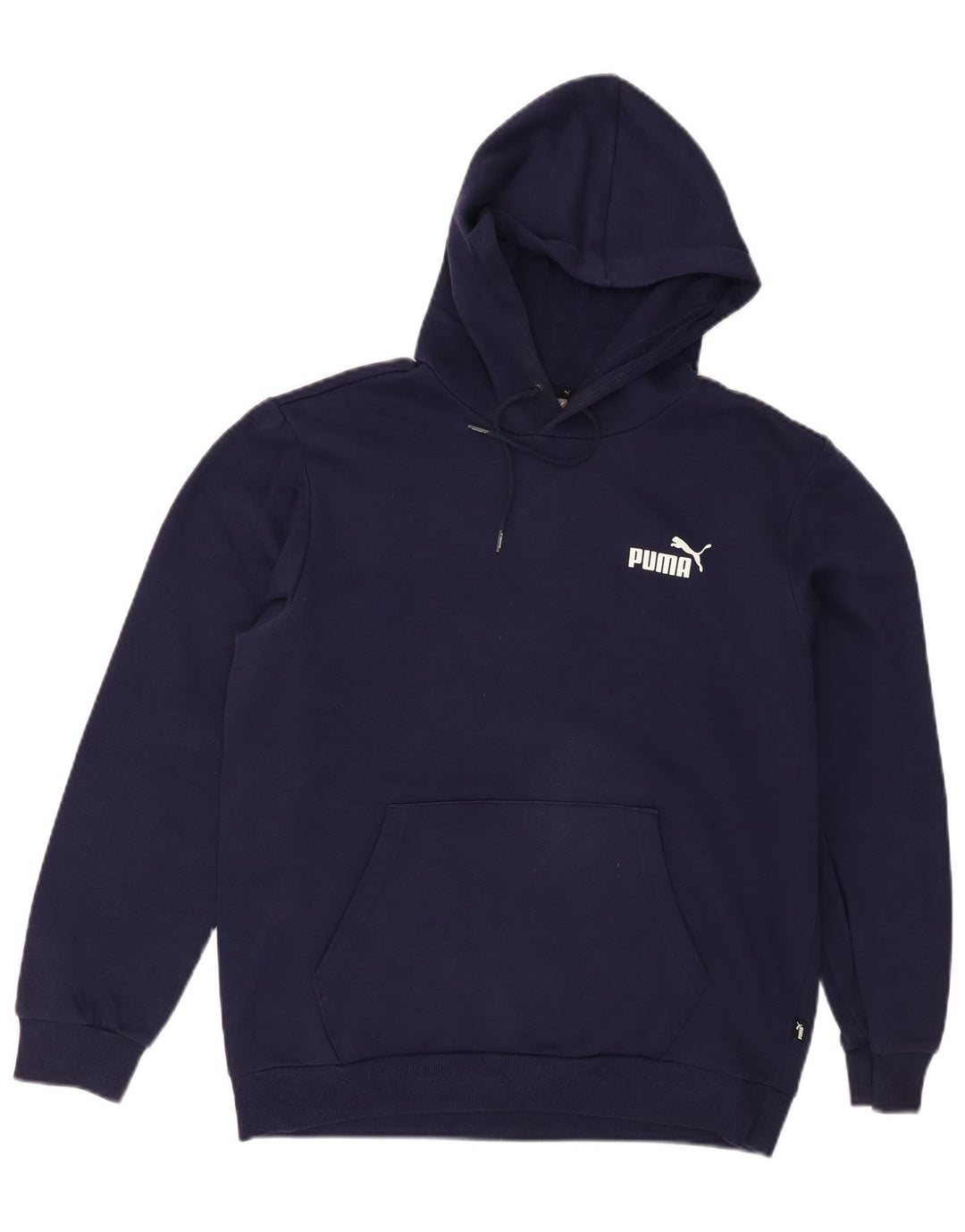 PUMA Mens Hoodie Jumper Medium Navy Blue Cotton