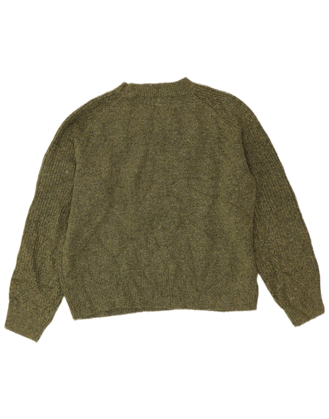 Maglione maglione girocollo da donna Marks & Spencer UK 14 verde medio screziato