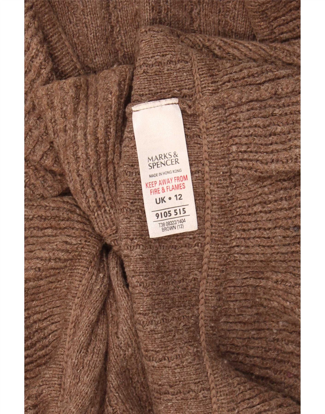 Maglione cardigan da donna Marks & Spencer UK 12 Cotone marrone medio