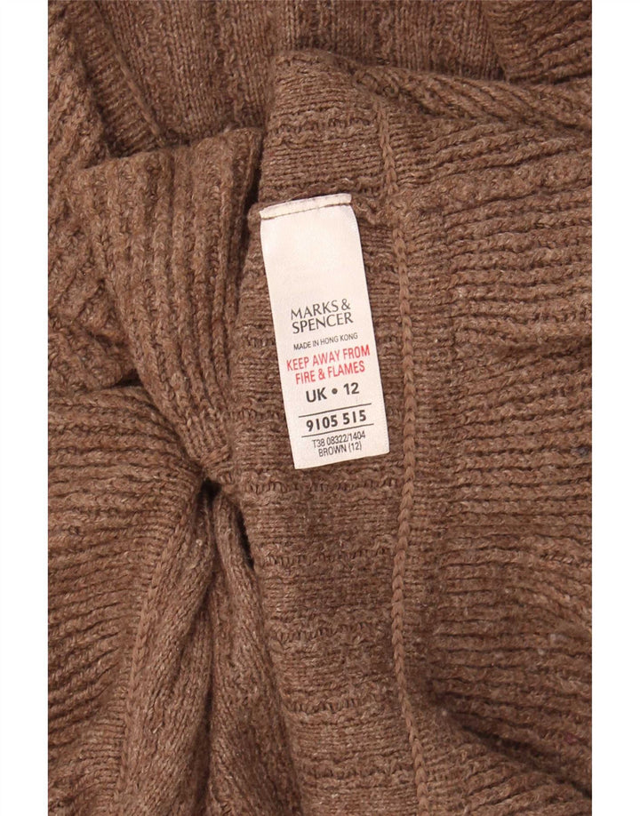 Maglione cardigan da donna Marks & Spencer UK 12 Cotone marrone medio