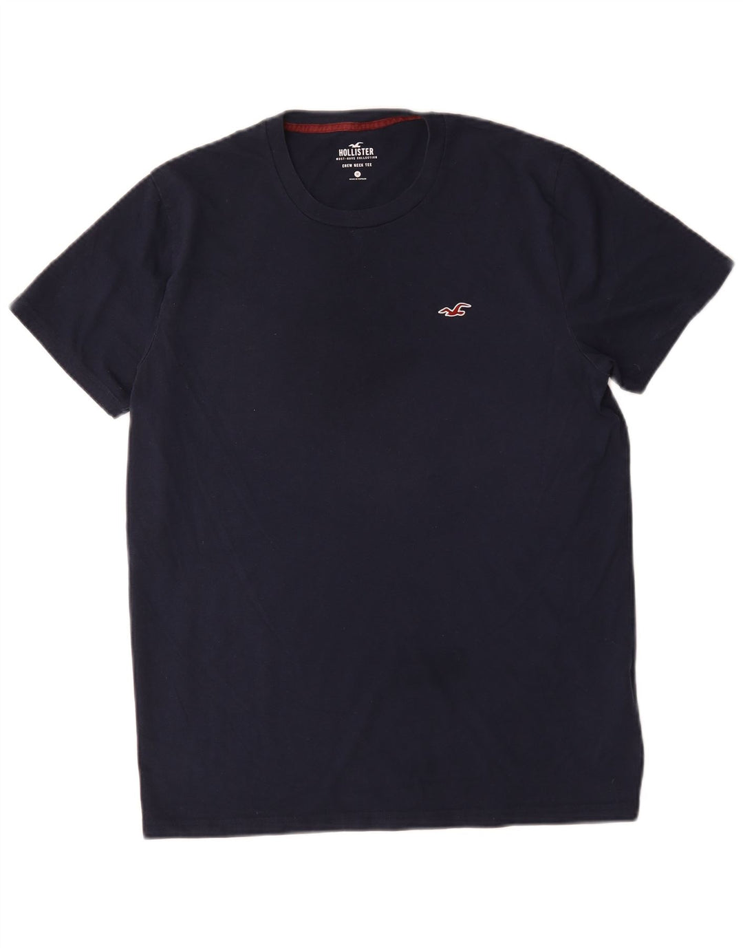 T-shirt Hollister da uomo Top media in cotone blu navy