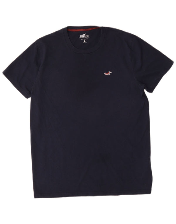 T-shirt Hollister da uomo Top media in cotone blu navy