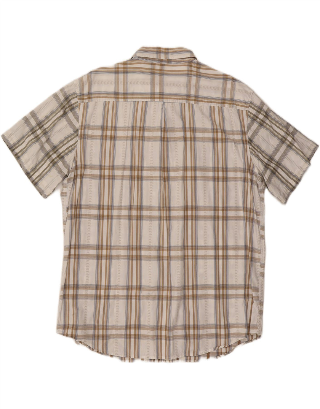 WRANGLER Mens Short Sleeve Shirt 2XL White Check Cotton