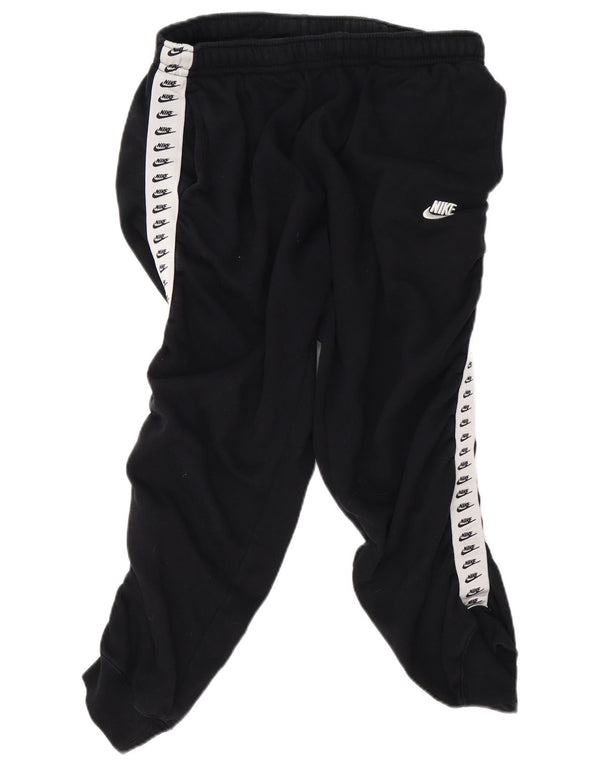 Pantaloni da tuta con grafica Nike da uomo, pantaloni da jogging, grandi, in cotone color block nero