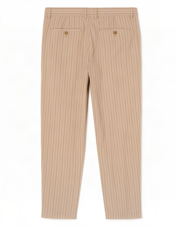 Pantaloni chino corti da uomo Zara EU 40 medi W31 L26 a righe bianco sporco