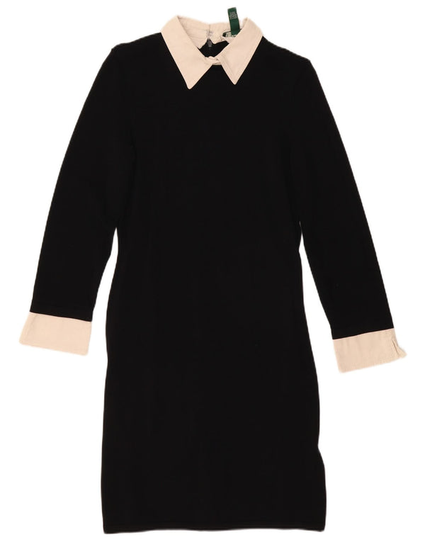 Abito polo a maniche lunghe da donna Ralph Lauren UK 12 Medium Black Colourblock
