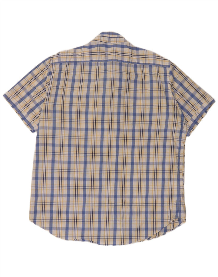 Camicia a maniche corte da uomo Carrera 2XL cotone a quadri bianchi