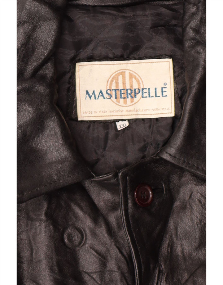 MASTERPELLE Mens Leather Coat UK 44 2XL Black Leather Vintage Masterpelle and Second-Hand Masterpelle from Messina Hembry 