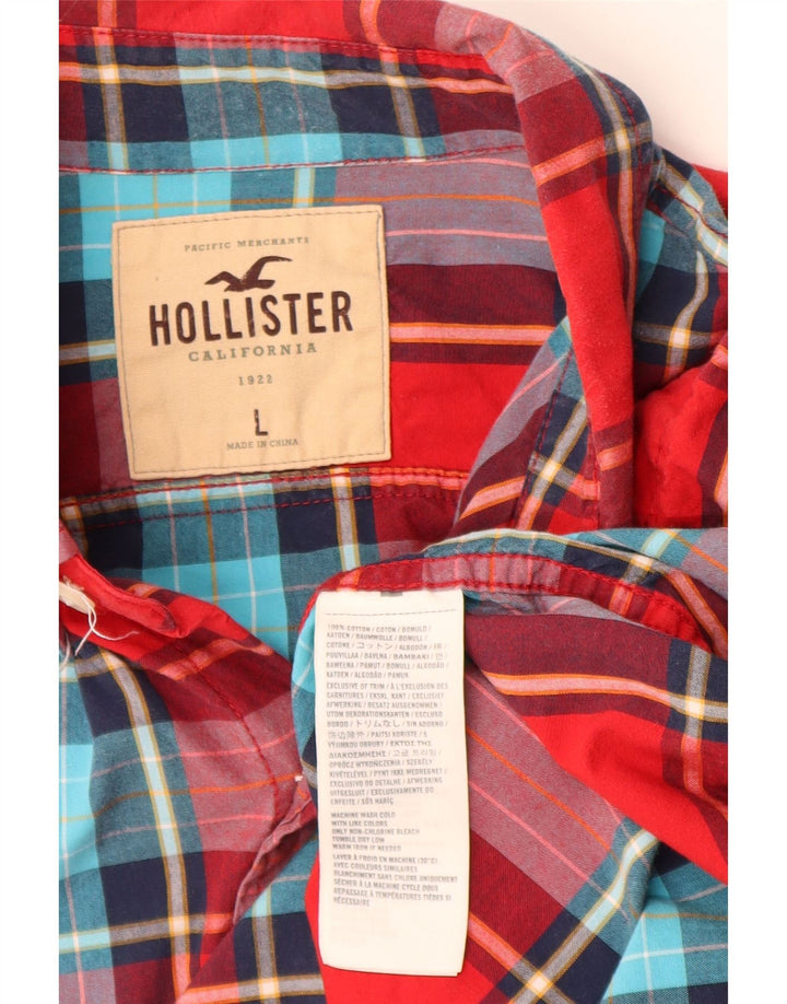 Camicia da uomo HOLLISTER in cotone a quadri rossi grandi