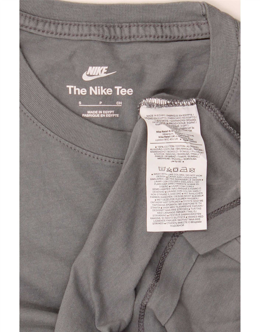 T-shirt Nike da uomo Top Small in cotone grigio