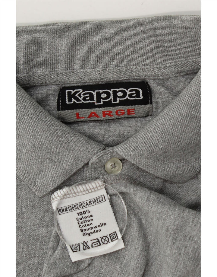 Polo Kappa Uomo Large in cotone mélange grigio