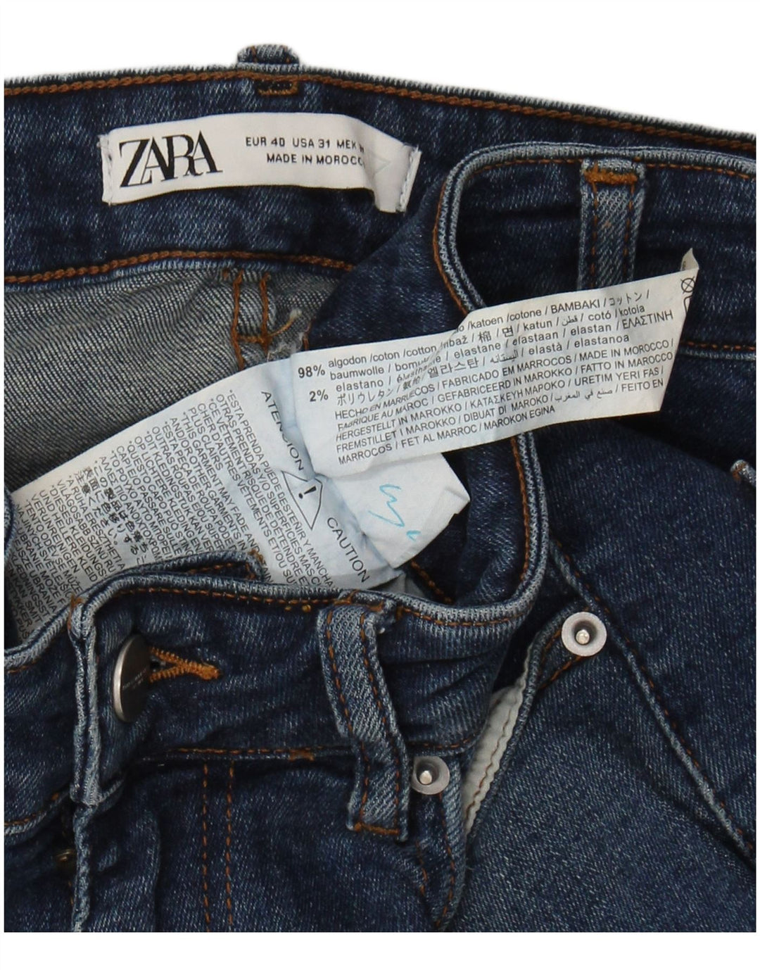 ZARA Mens Slim Jeans EU 40 Medium W31 L29 Blue Cotton