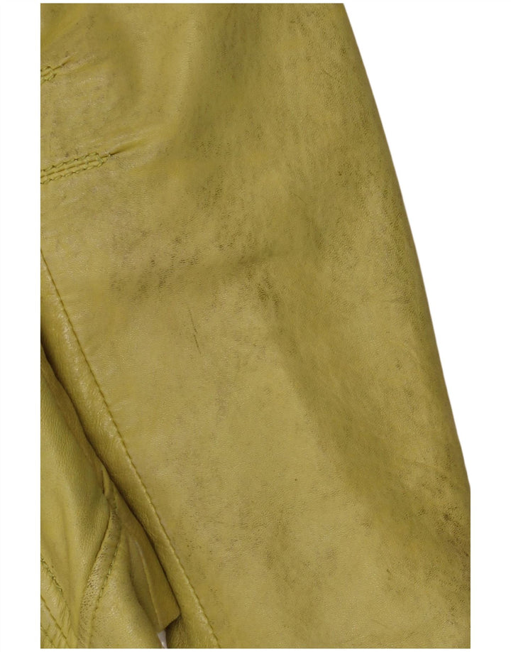 Giacca in pelle da donna Freaky Nation UK 10 piccola pelle verde