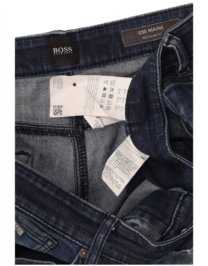 Jeans dritti regolari da donna Hugo Boss W36 L32 cotone blu