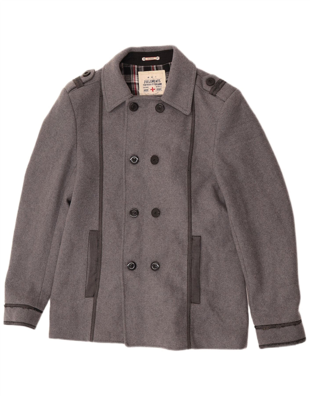 Cappotto da marinaio da uomo Zu Elements UK 42 XL lana grigia