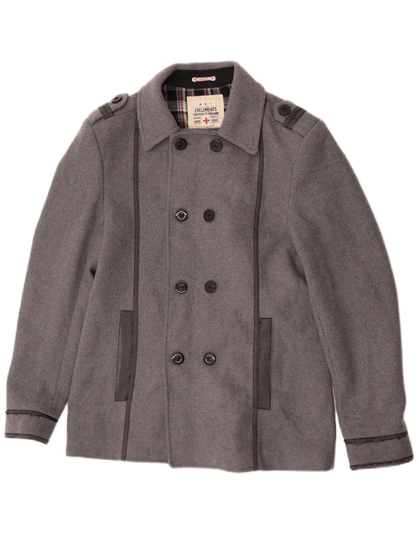 Cappotto da marinaio da uomo Zu Elements UK 42 XL lana grigia