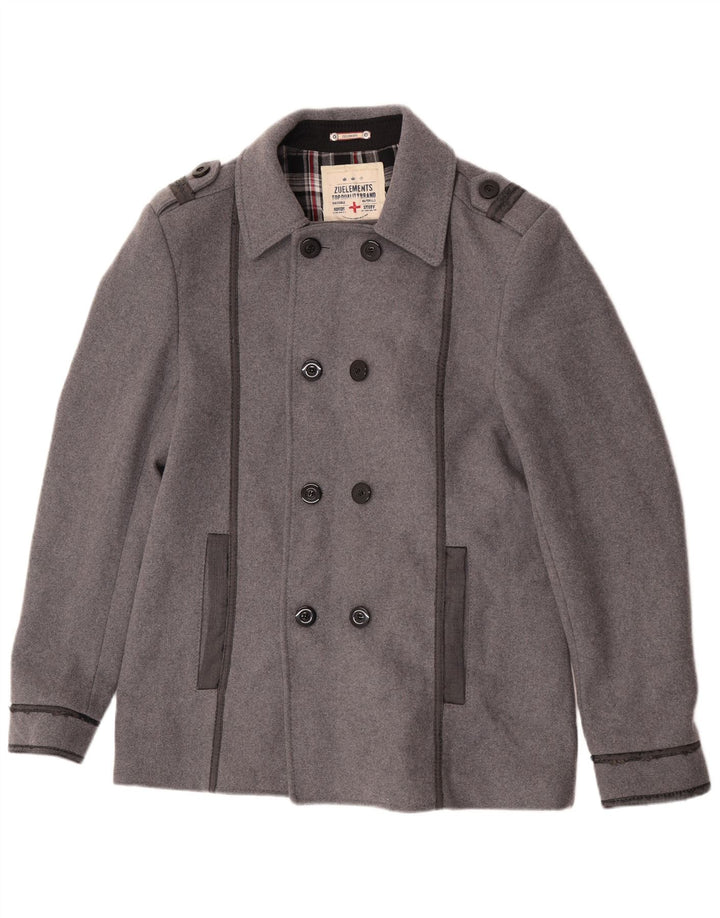 Cappotto da marinaio da uomo Zu Elements UK 42 XL lana grigia