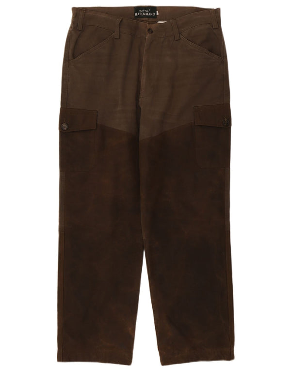 Pantaloni cargo da uomo Maremmano IT 50 Large W34 L28 Marrone Colourblock