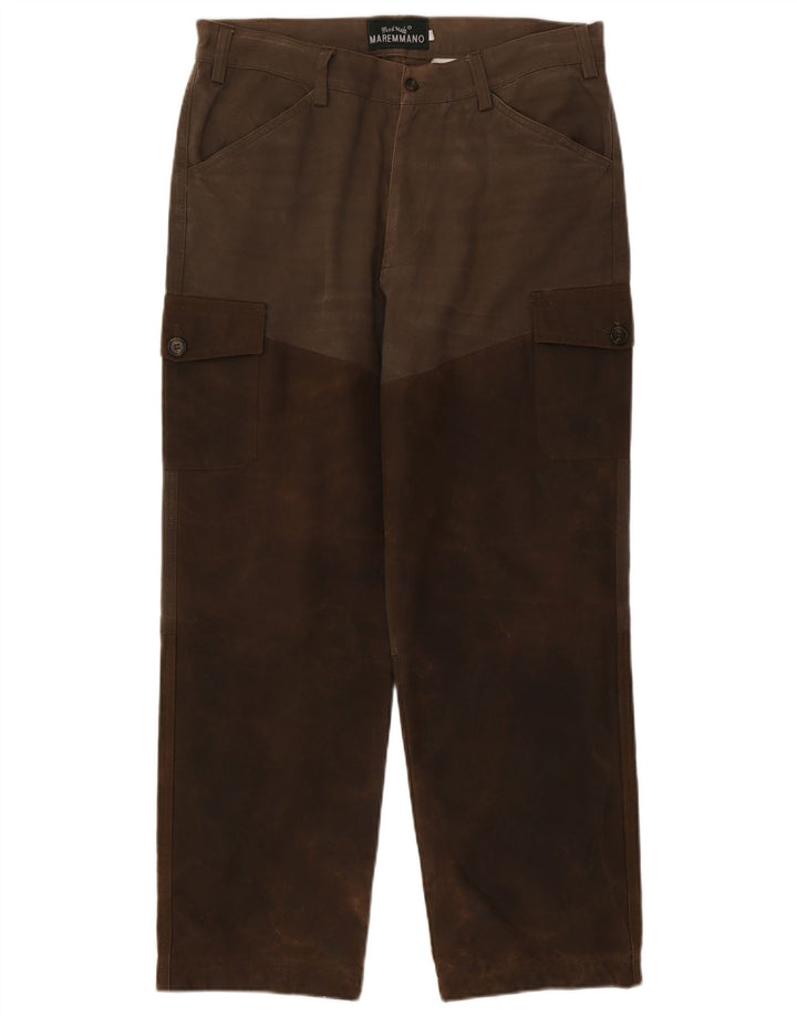 Pantaloni cargo da uomo Maremmano IT 50 Large W34 L28 Marrone Colourblock