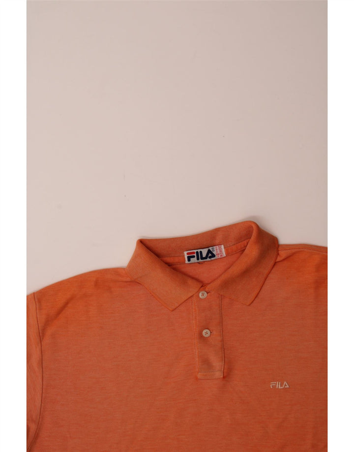 FILA Mens Polo Shirt IT 52 Large Orange Cotton Vintage Fila and Second-Hand Fila from Messina Hembry 
