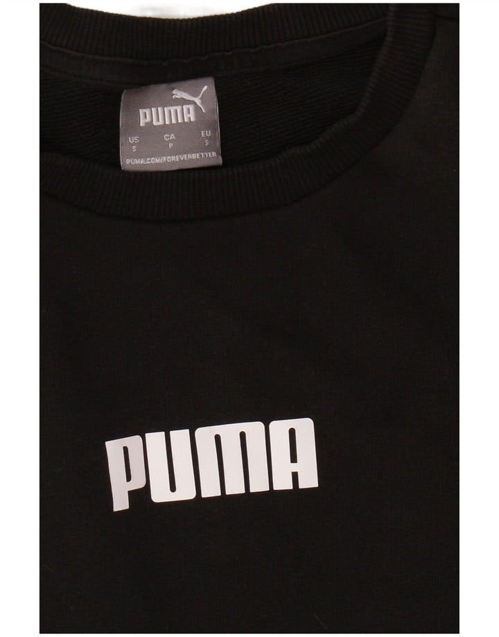 PUMA Mens Graphic Sweatshirt Jumper Small Black Cotton