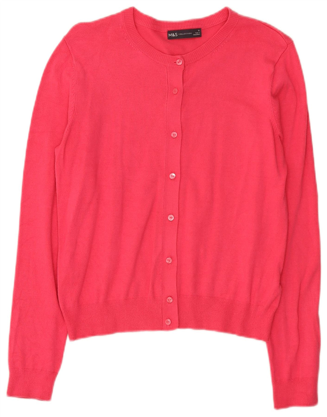 Maglione cardigan da donna Marks & Spencer UK 12 Viscosa rosa medio