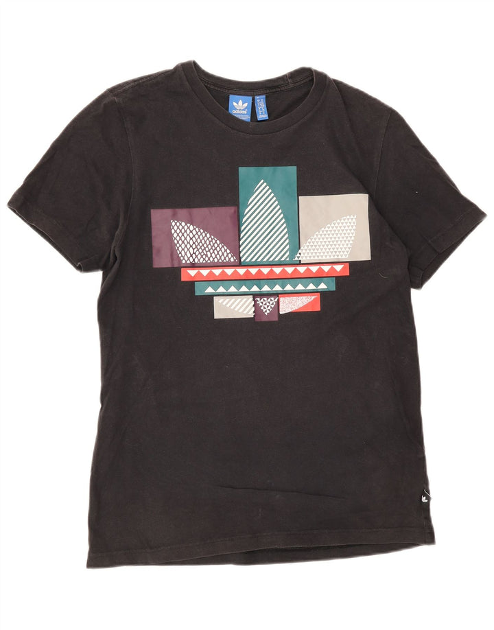 T-shirt grafica da uomo Adidas Top in cotone nero medio