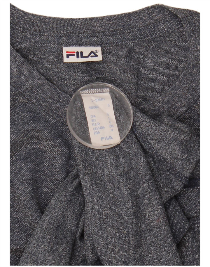 T-shirt Fila da uomo Top Large in cotone blu navy