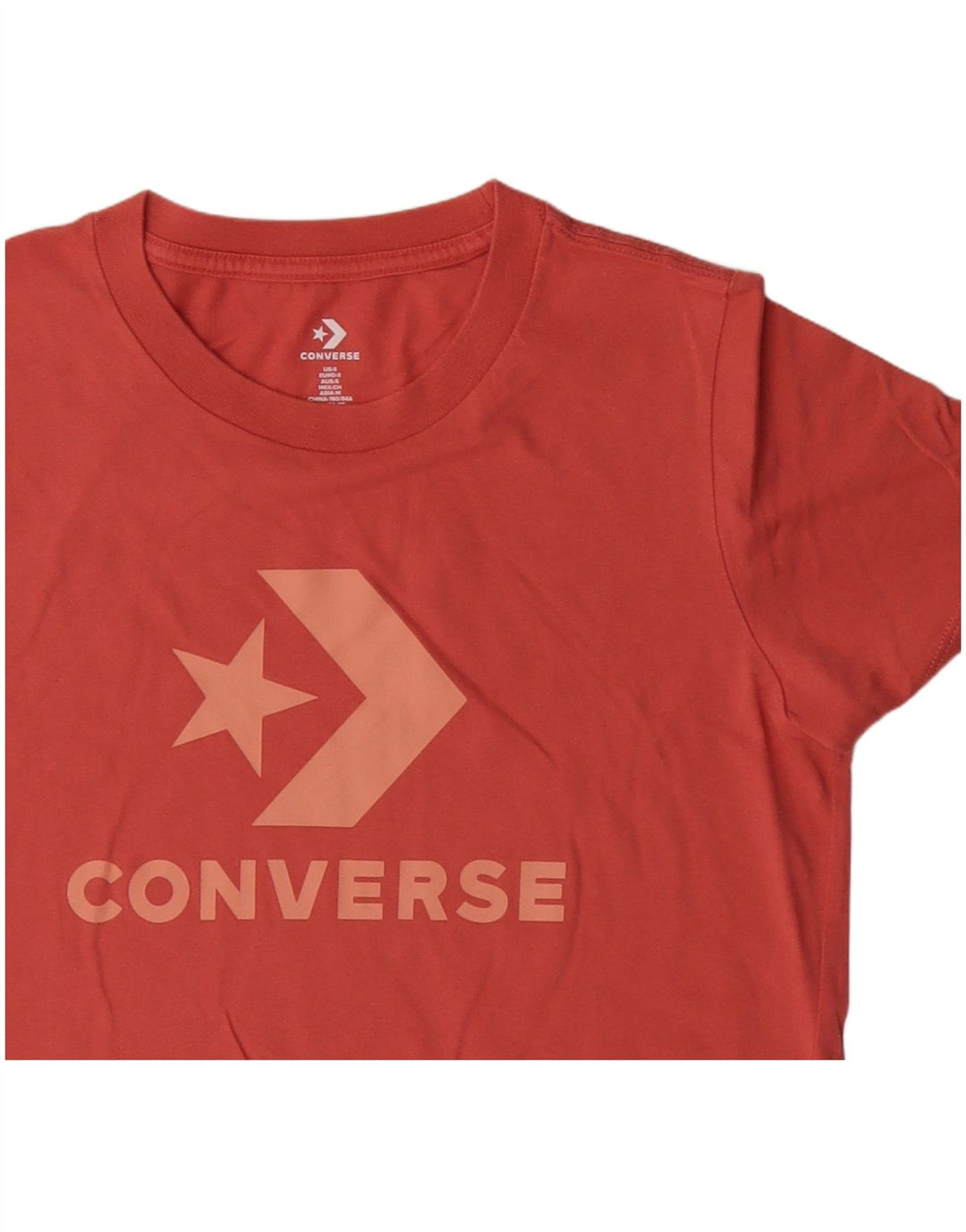 T-shirt grafica da donna Converse Top UK 10 piccola in cotone arancione