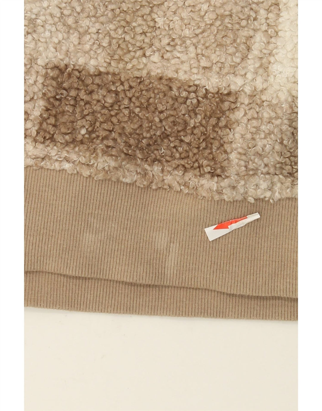 Maglione in pile da donna Marks & Spencer con zip e collo UK 14 a quadri marrone medio