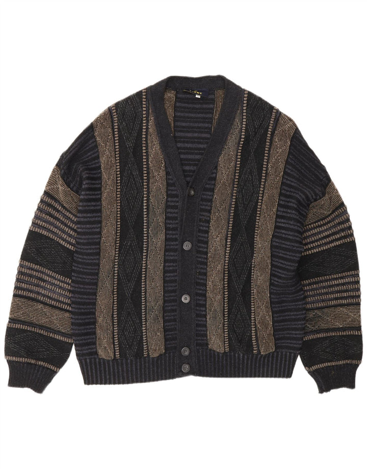 Maglione cardigan da uomo Fiume IT 50 Medio Blu Navy Argyle/Acrilico diamante