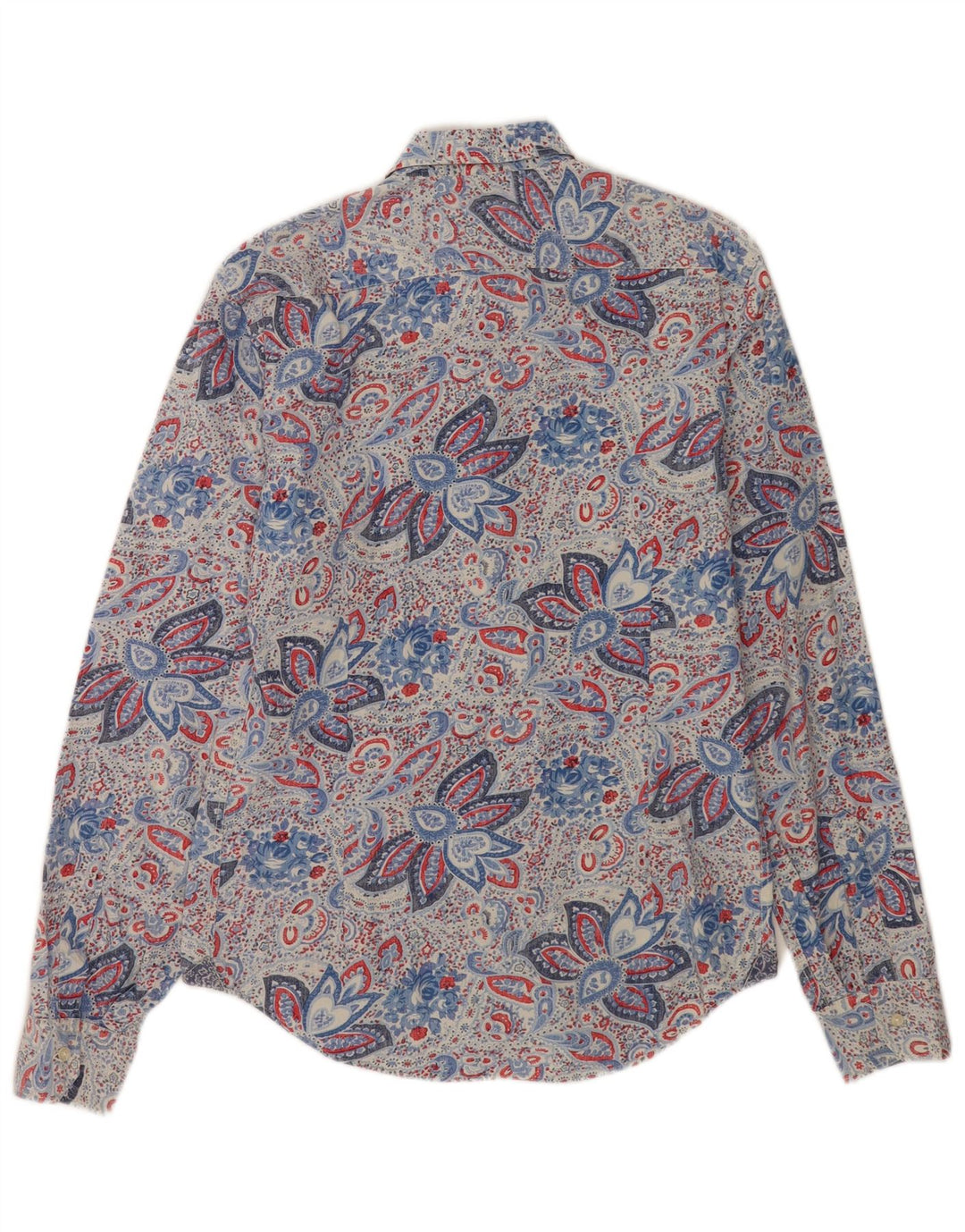 Camicia Zara Uomo Cotone Paisley Blu Medio