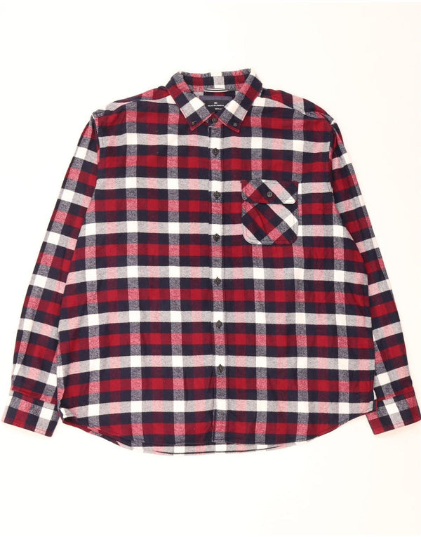 Camicia in flanella vestibilità regolare da uomo Marks & Spencer Blue Harbour 2XL a quadri rossi