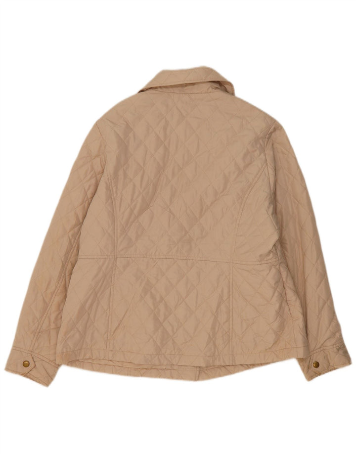 Giacca trapuntata da donna Marks & Spencer UK 16 Large Beige Poliestere