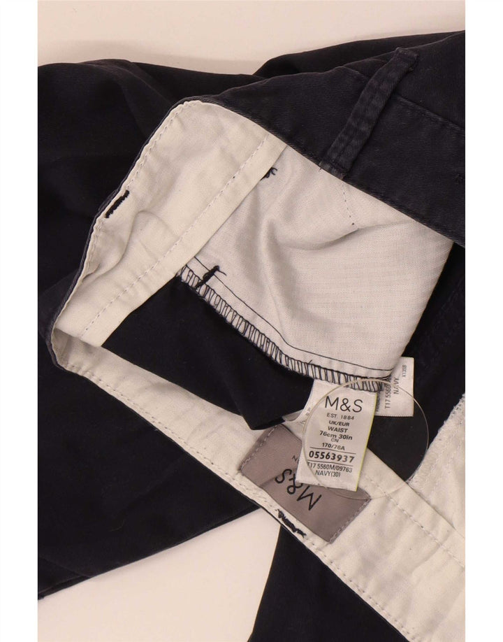 Pantaloncini chino da uomo Marks & Spencer W30 cotone blu navy medio