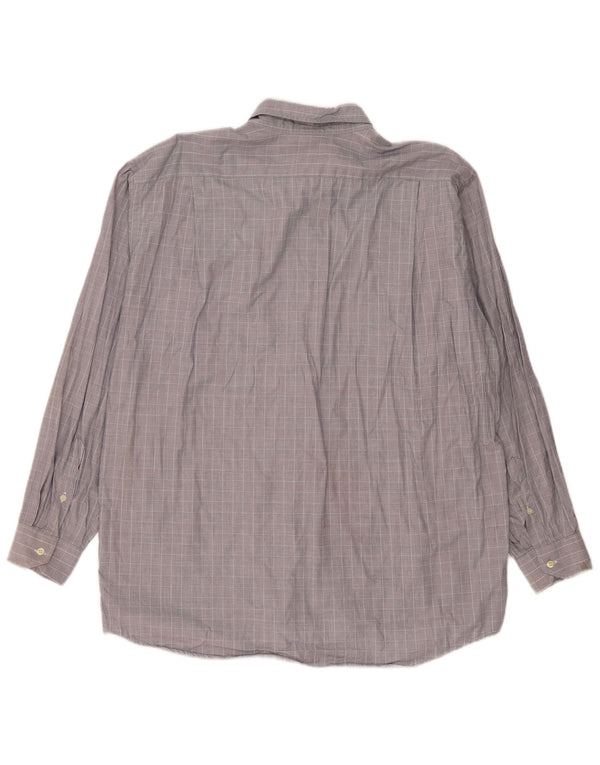 Camicia da uomo Lacoste taglia 42 grande cotone a quadri grigi