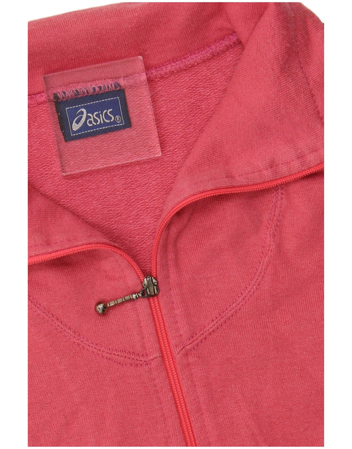 ASICS Felpa con collo con zip grafica da uomo, maglione grande, cotone rosa