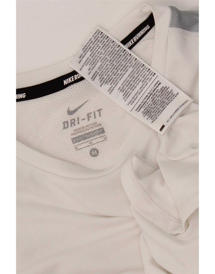 T-shirt Nike da uomo Dri Fit, top in poliestere color block bianco medio