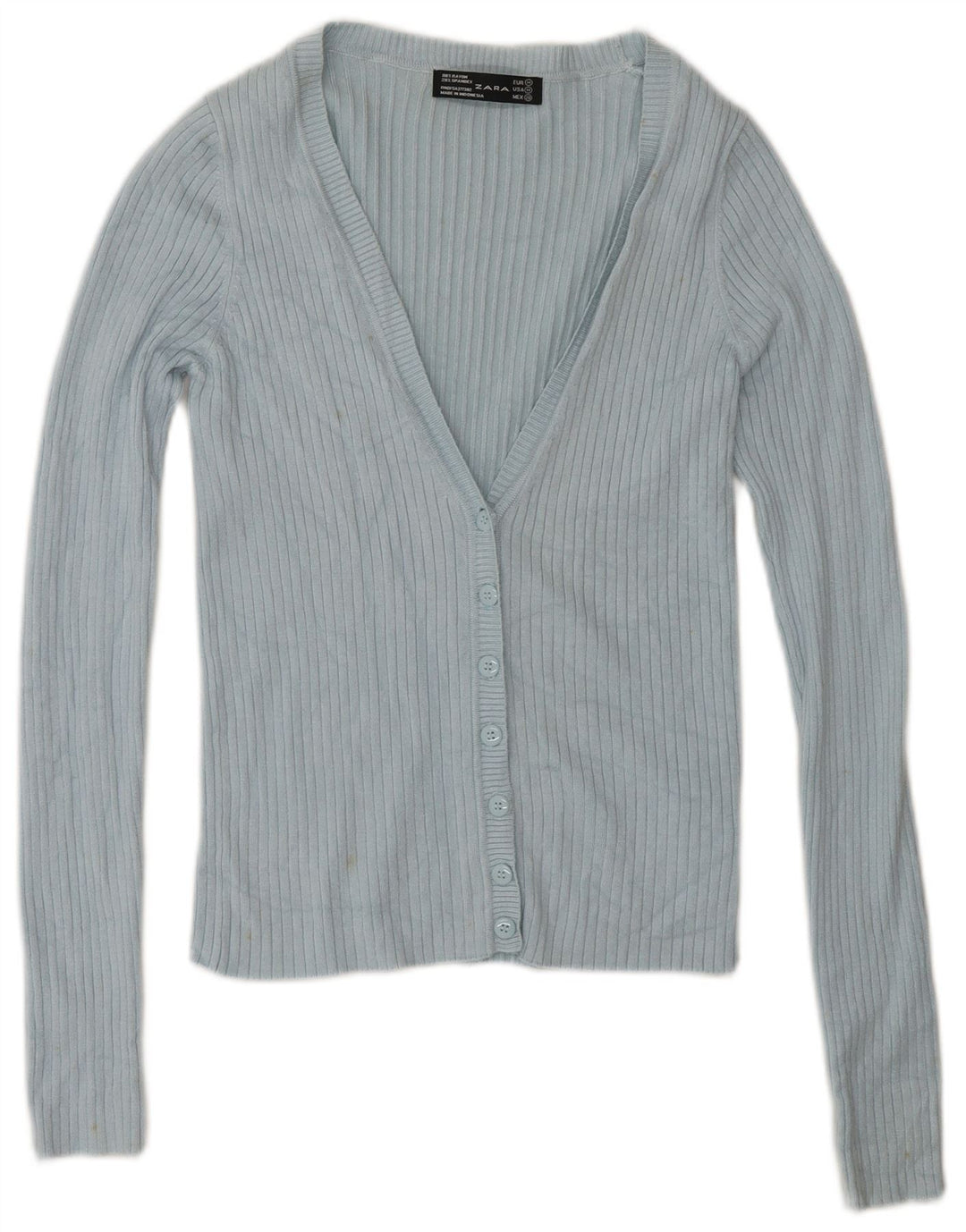 Maglione cardigan da donna Zara UK 12 Rayon blu medio