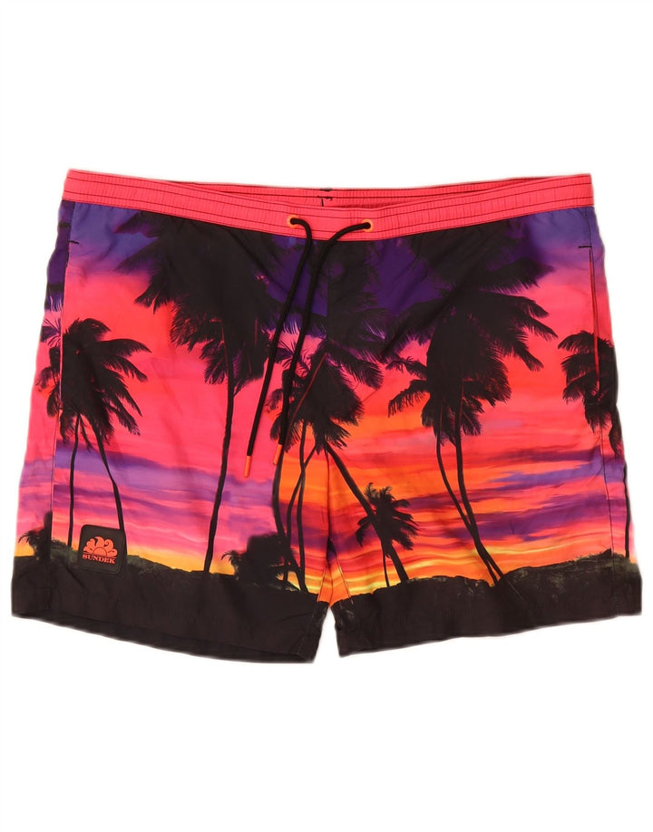 Pantaloncini da bagno da uomo SUNDEK piccoli hawaiani in poliestere multicolore